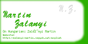 martin zalanyi business card